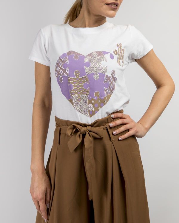 Tshirt basic κοντομάνικο λαιμόκοψη με στάμπα