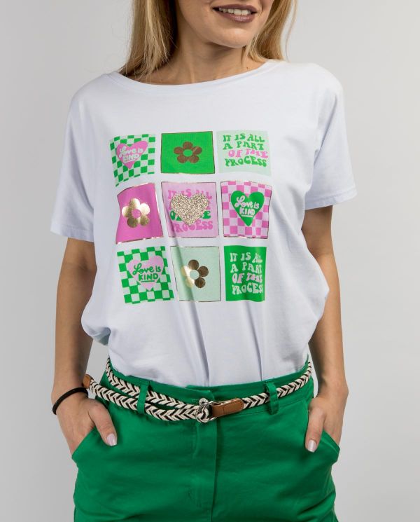 Tshirt basic κοντομάνικο λαιμόκοψη με στάμπα